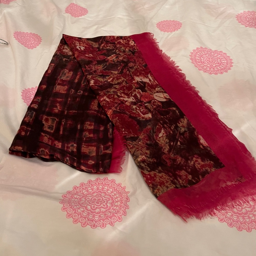 Black/Brown/Red Rectangular Scarf